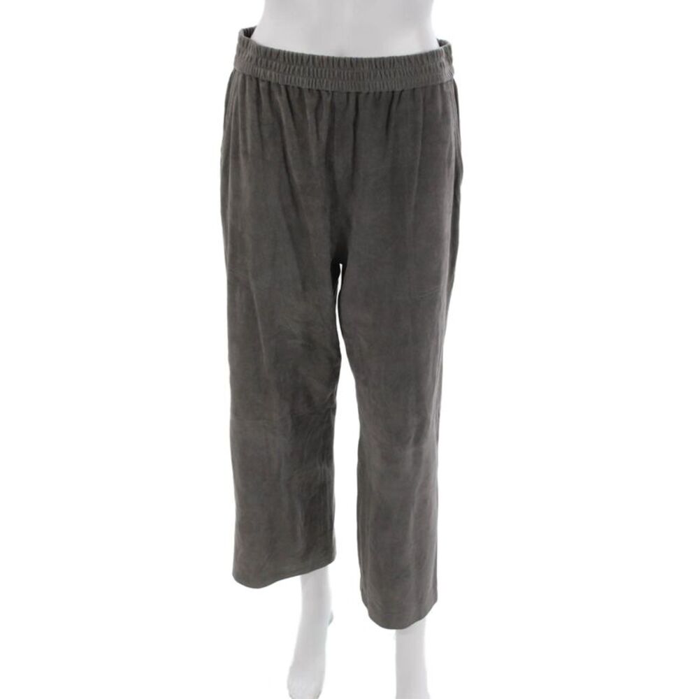 Sharis Women Velour Gray Pull On Sweatpants Size 42